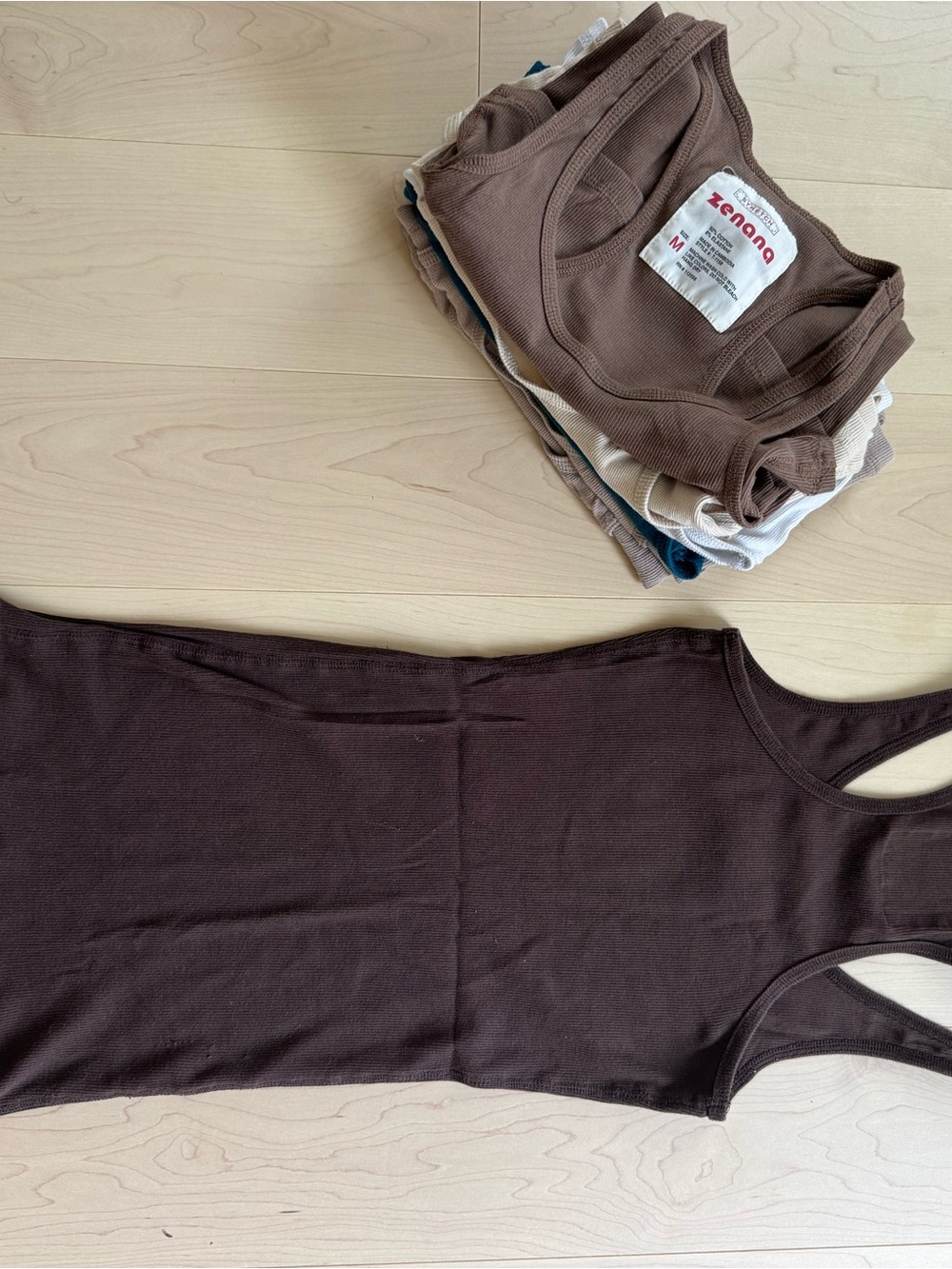 Zenana Ribbed Tank Tops - Multi Neutral Colors - Picture 6 of 7